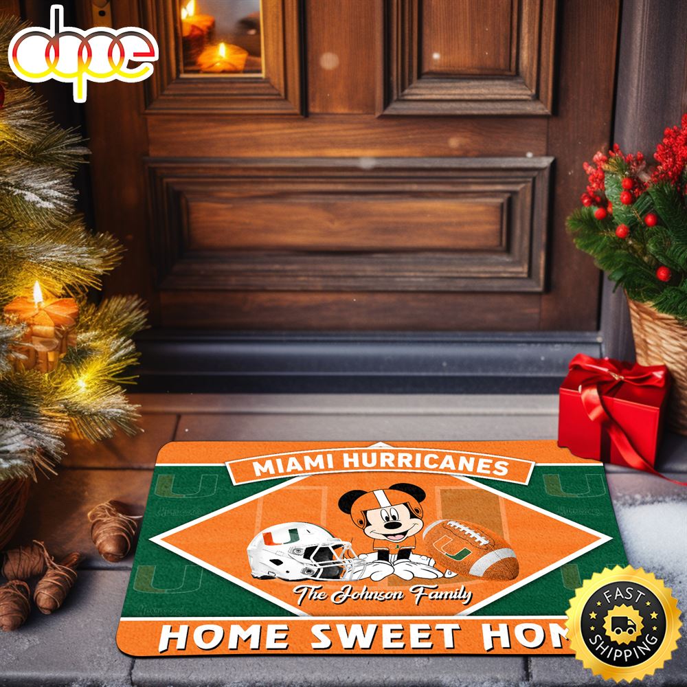 Miami Hurricanes Doormat Custom Your Family Name Sport Team And MK Doormat FootBall Fan Gifts EHIVM 52722 ArtsyWoodsy.Com T4fyg9.jpg