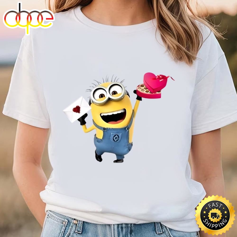 Minion With Gift Valentine’s Days T Shirts