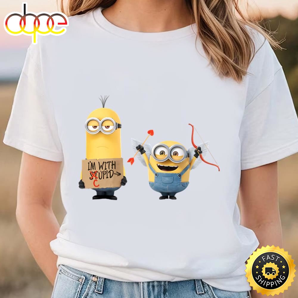 Minions I’m With Cupid Happy Valentine’s Day Shirt
