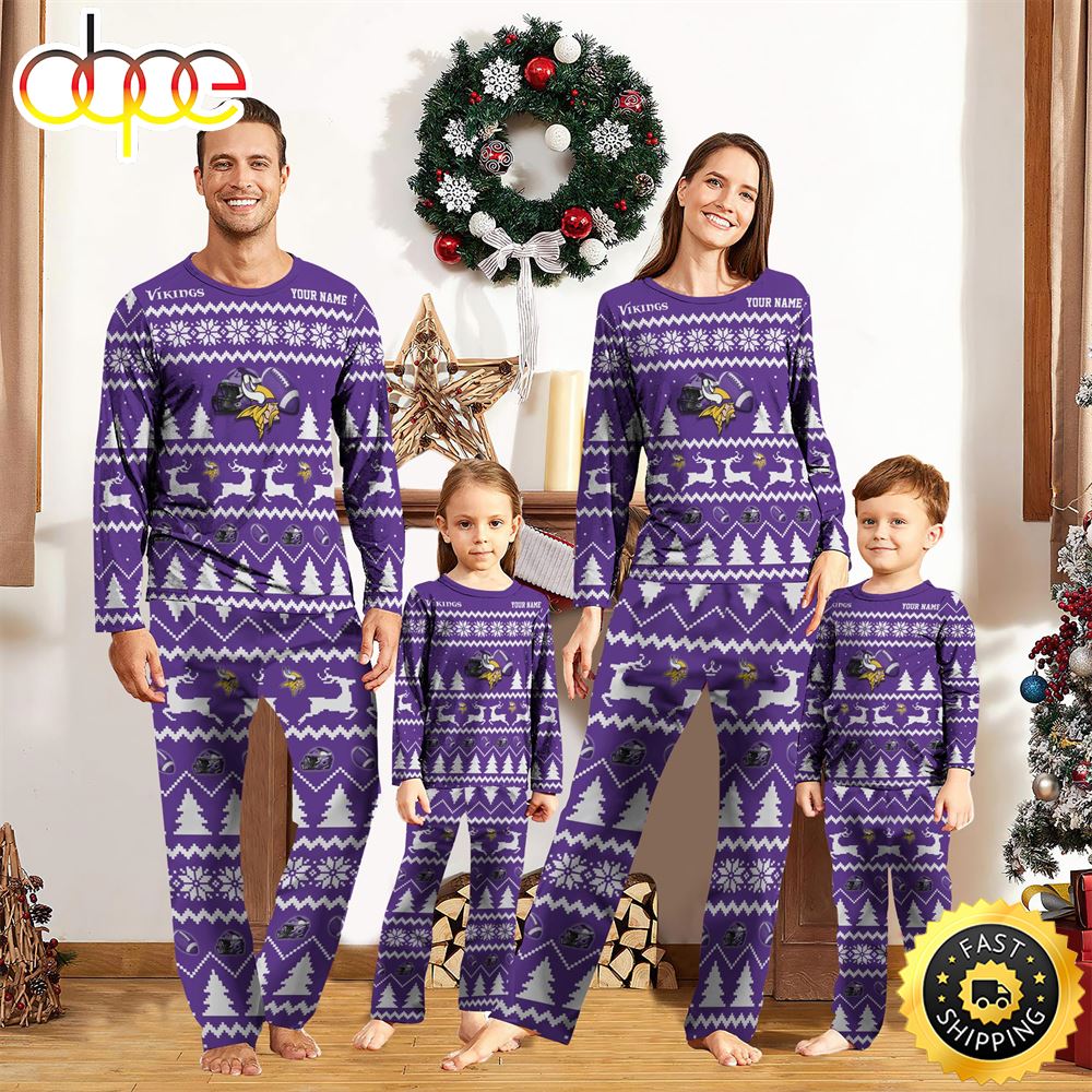 Minnesota Vikings Christmas NFL Custom Family Pajamas