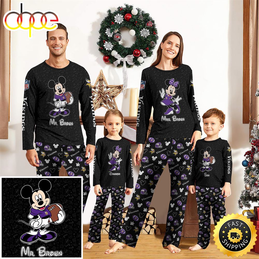 Minnesota Vikings Sport And Disney Uniform Pajamas Mickey Mouse NFL Gifts For Kids Pajamas Anqvql.jpg