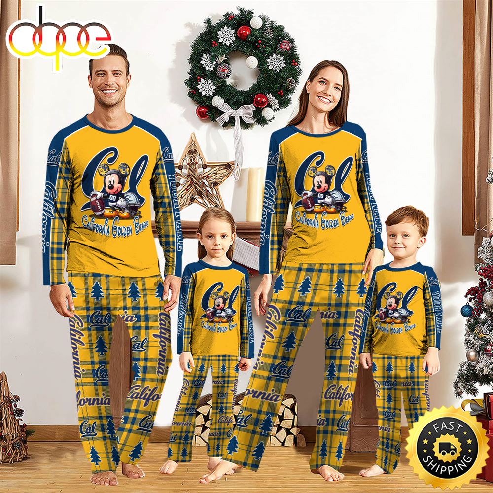 NCAA Mickey Mouse California Golden Bears Pajamas Personalized Your Name