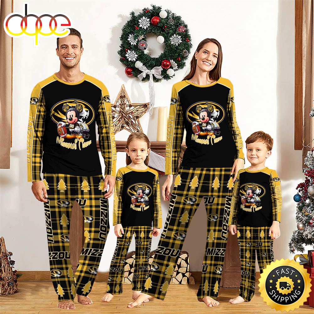 NCAA Mickey Mouse Missouri Tigers Pajamas Personalized Your Name