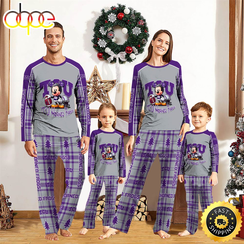 NCAA Mickey Mouse TCU Horned Frogs Pajamas Personalized Your Name