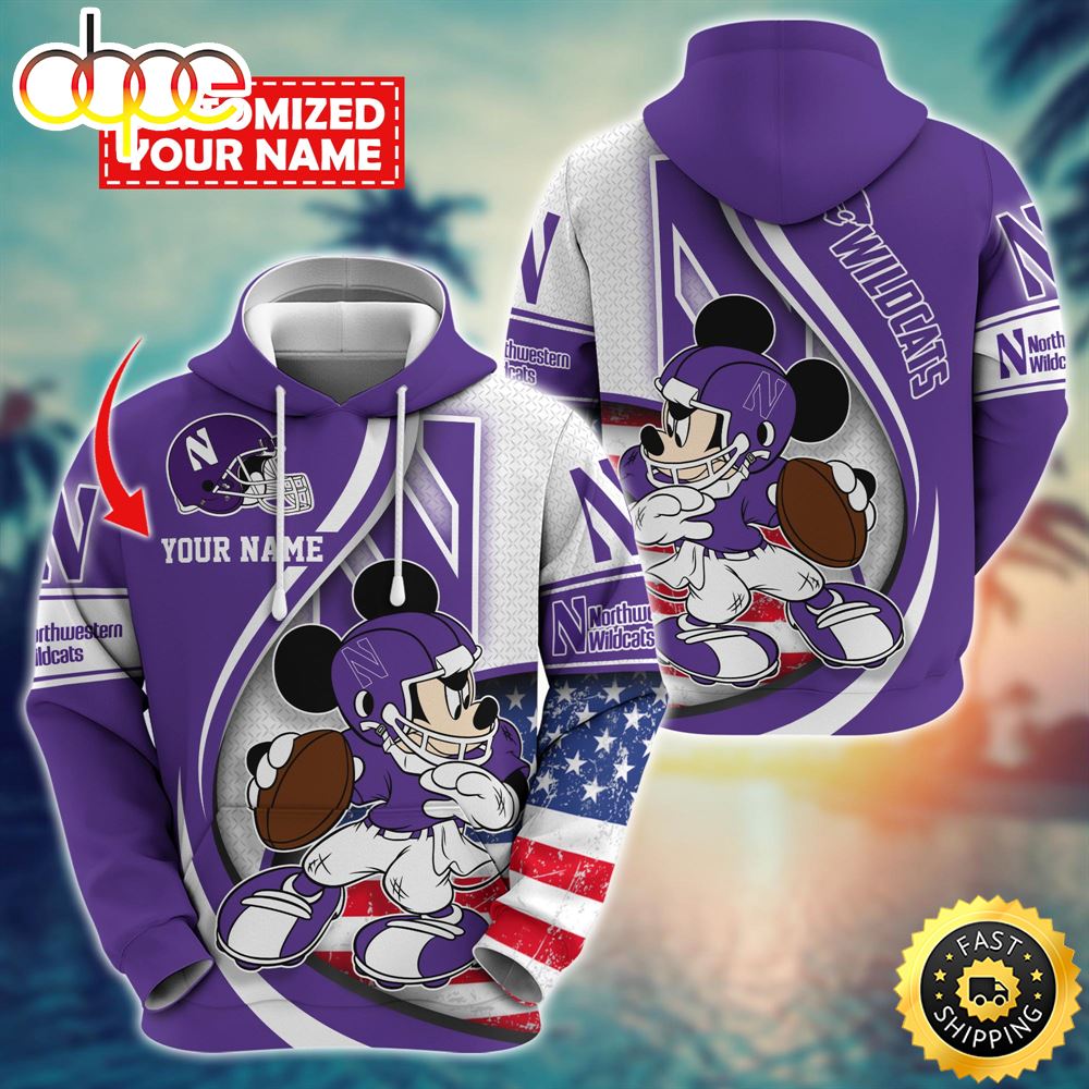 NCAA Northwestern Wildcats Mickey Custom Hoodie Trending Shirt
