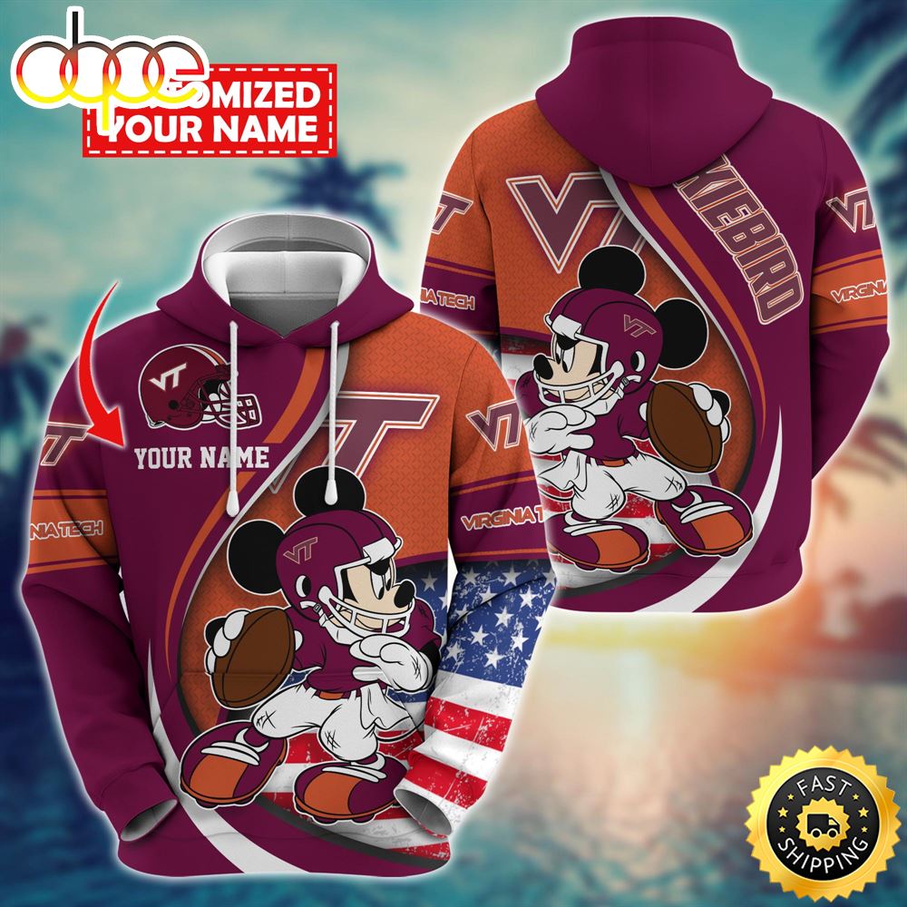 NCAA Virginia Tech Hokies Mickey Custom Hoodie Trending Shirt
