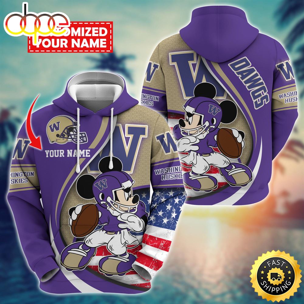 NCAA Washington Huskies Mickey Custom Hoodie Trending Shirt