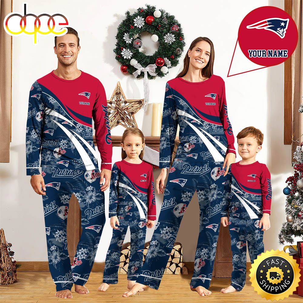 NFLNew England Patriots Pajamas Personalized Your Name Football Team Pajamas