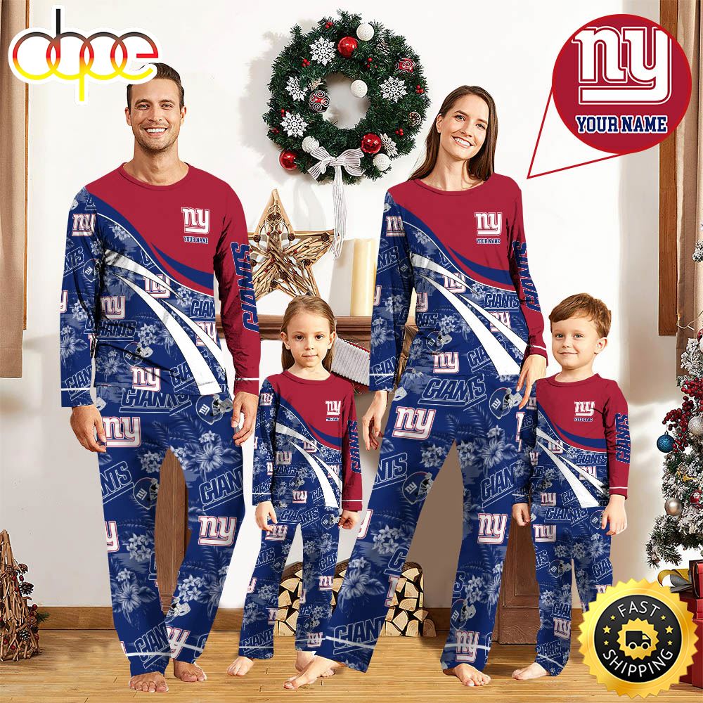 NFLNew York Giants Pajamas Personalized Your Name Football Team Pajamas