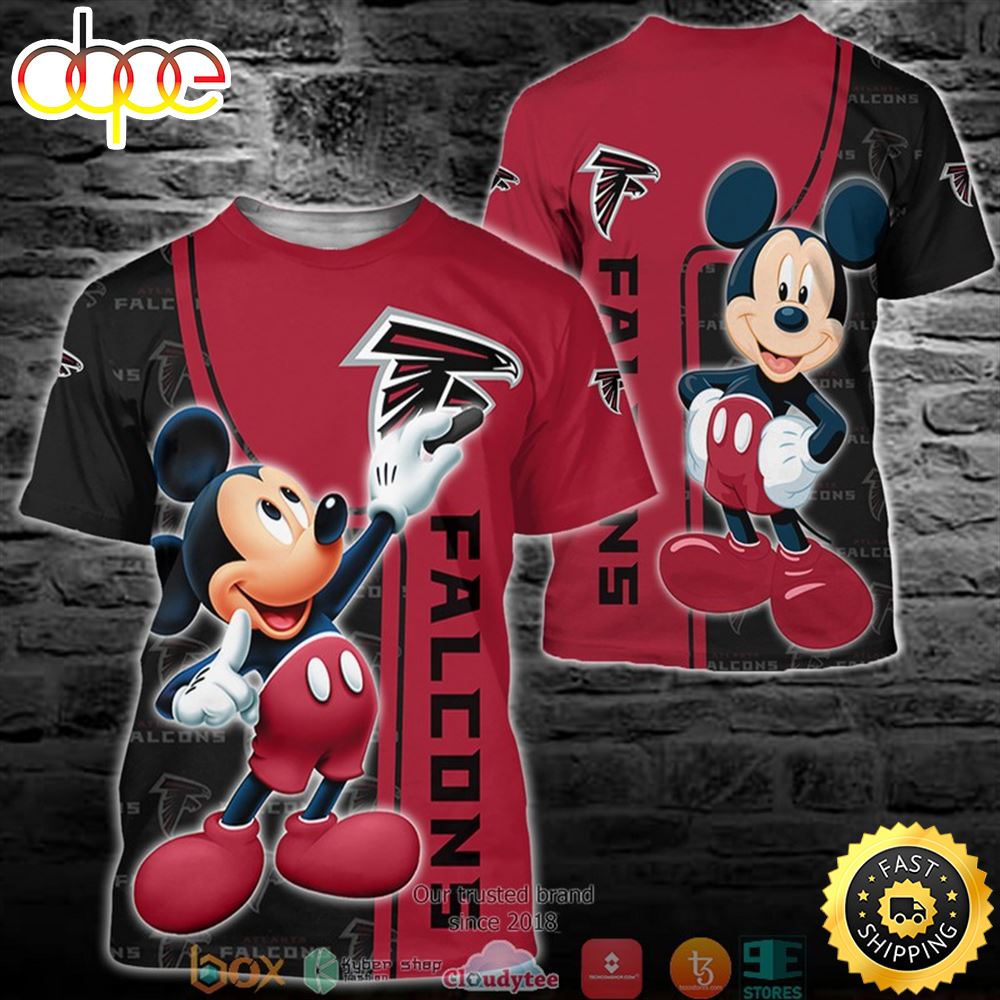 NFL Atlanta Falcons Mickey Mouse Disney 3d Full Printing Shirt Tshirt