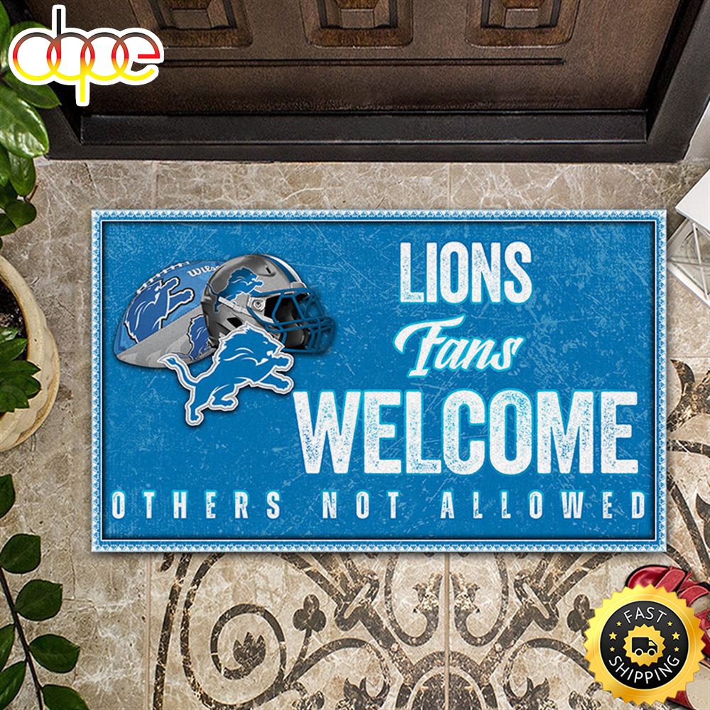NFL Detroit Lions Fans Welcome All Over Print 3d Doormats