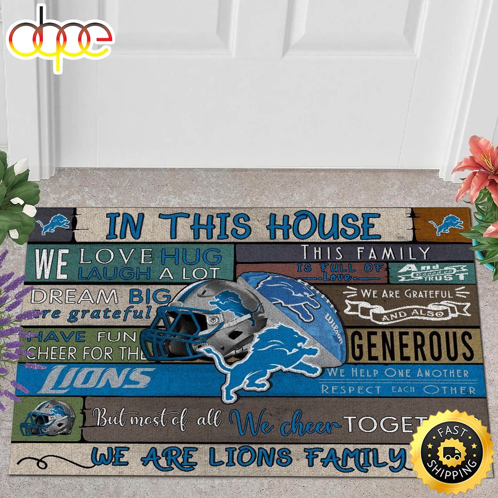 NFL Detroit Lions In This House All Over Print 3d Doormats