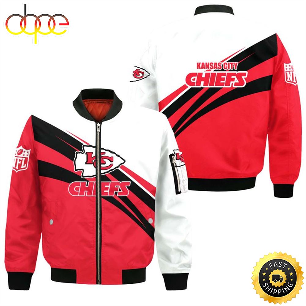 NFL Kansas City Chiefs All Over Print Bomber Jackets Size S 5XL For Fan