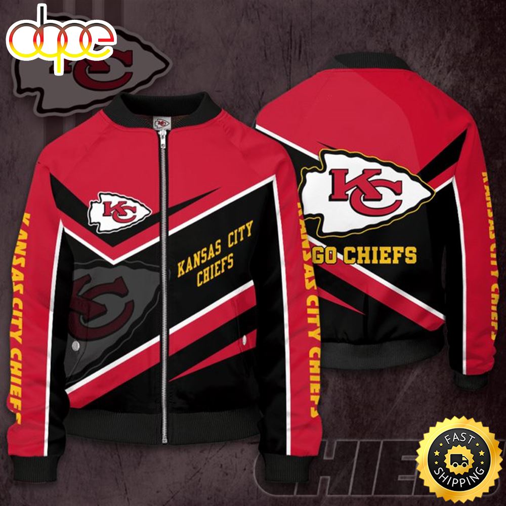 NFL Kansas City Chiefs Red Black Bomber Jacket