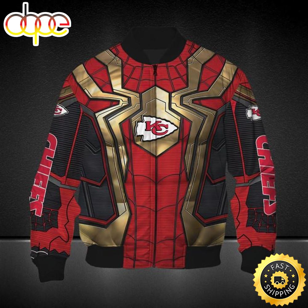 NFL Kansas City Chiefs Red Spider Man Bomber Jacket