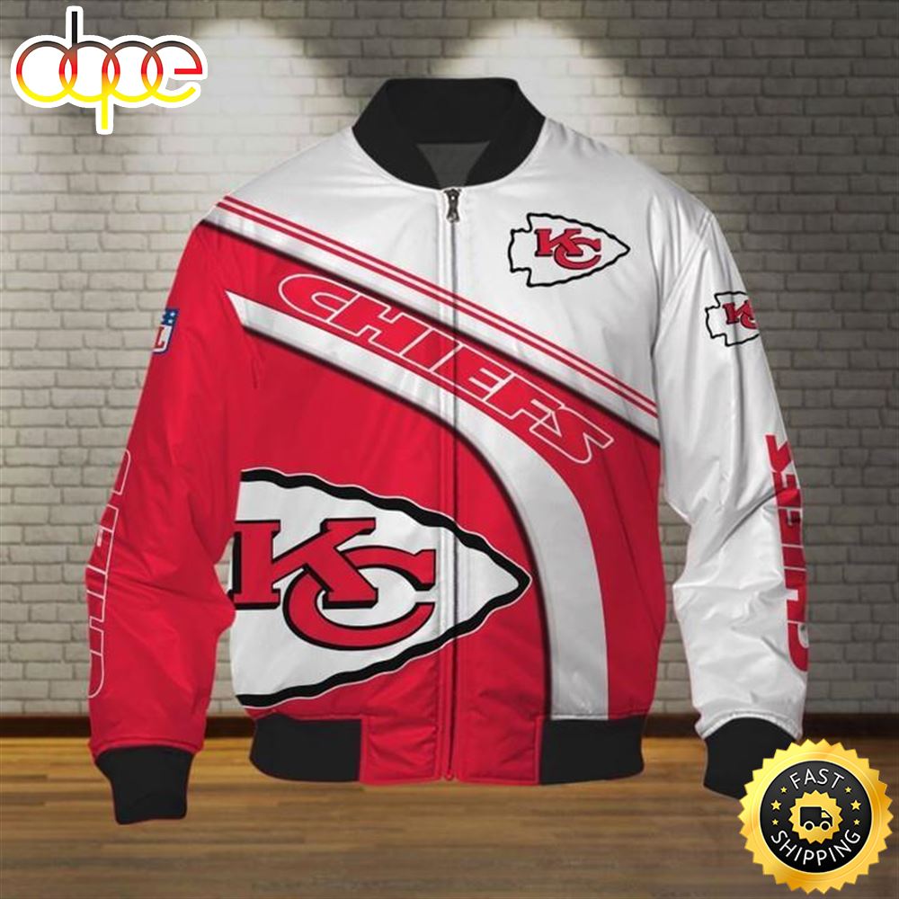 NFL Kansas City Chiefs Red White Bomber Jacket V2