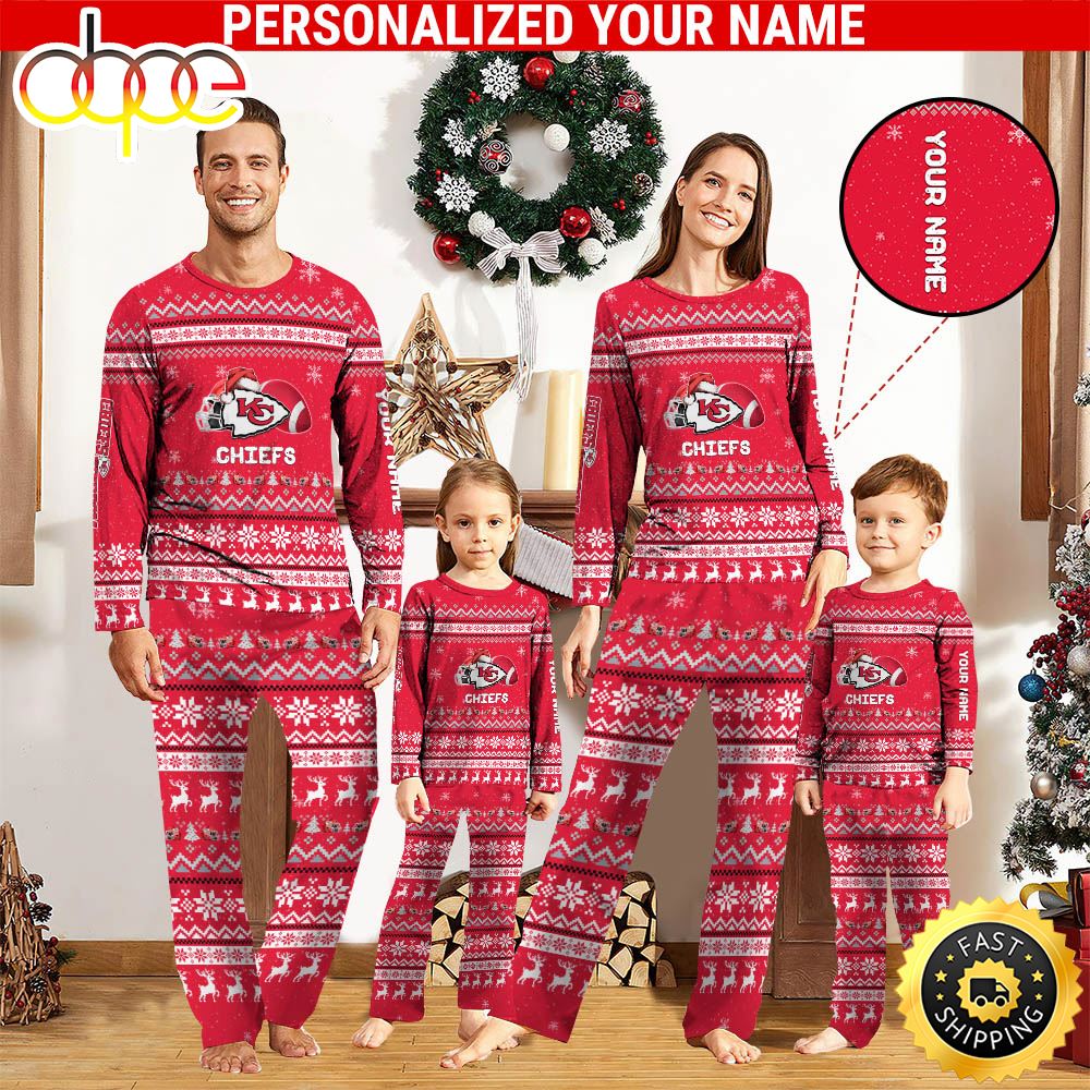 NFL Kansas City Chiefs Team Pajamas Personalized Your Name