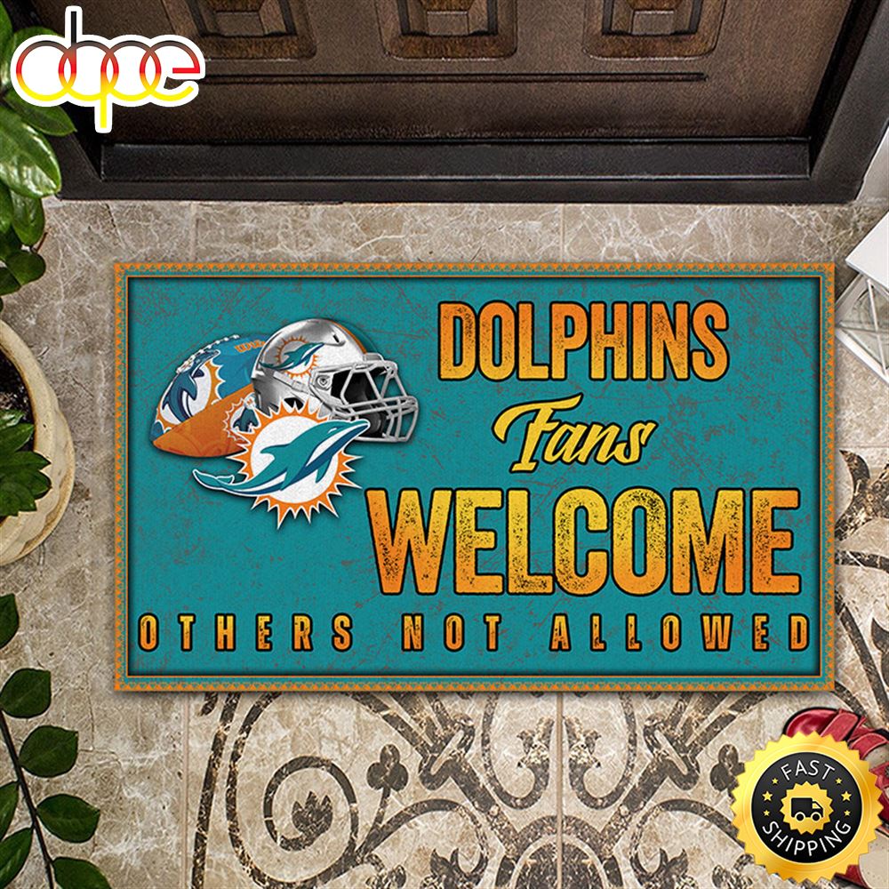 NFL Miami Dolphins Fans Welcome All Over Print 3d Doormats