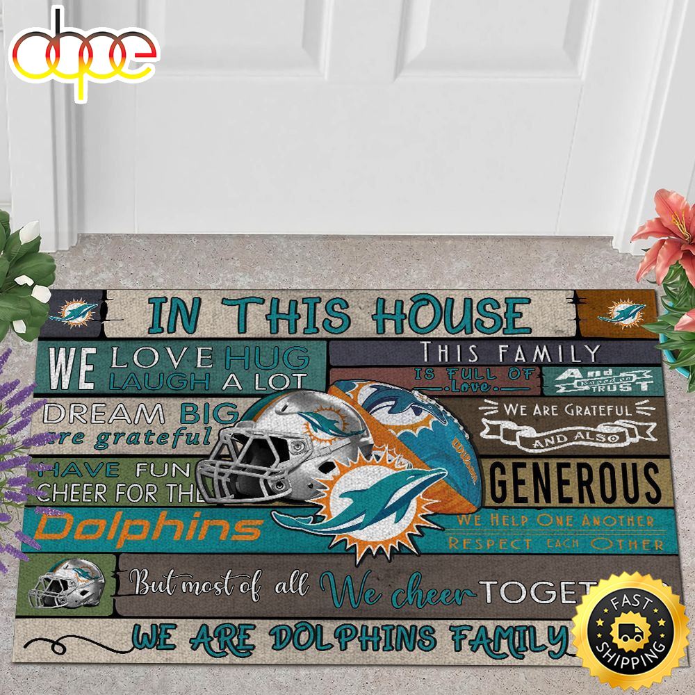 NFL Miami Dolphins In This House All Over Print 3d Doormats