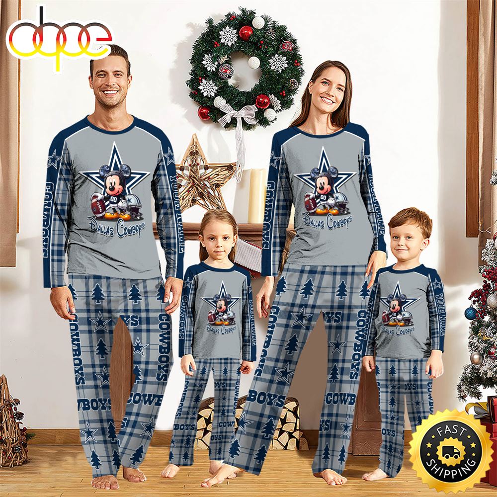 NFL Mickey Mouse Dallas Cowboys Pajamas Personalized Your Name
