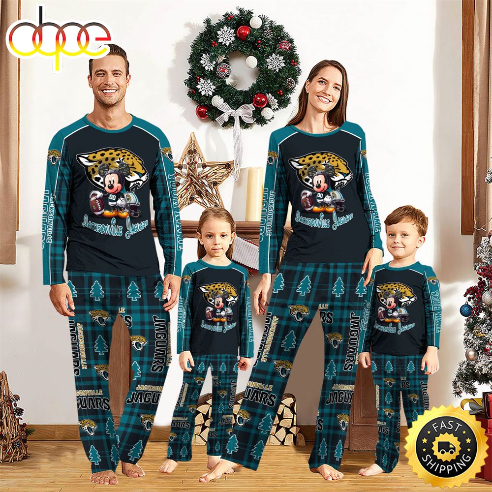 NFL Mickey Mouse Jacksonville Jaguars Pajamas Personalized Your Name