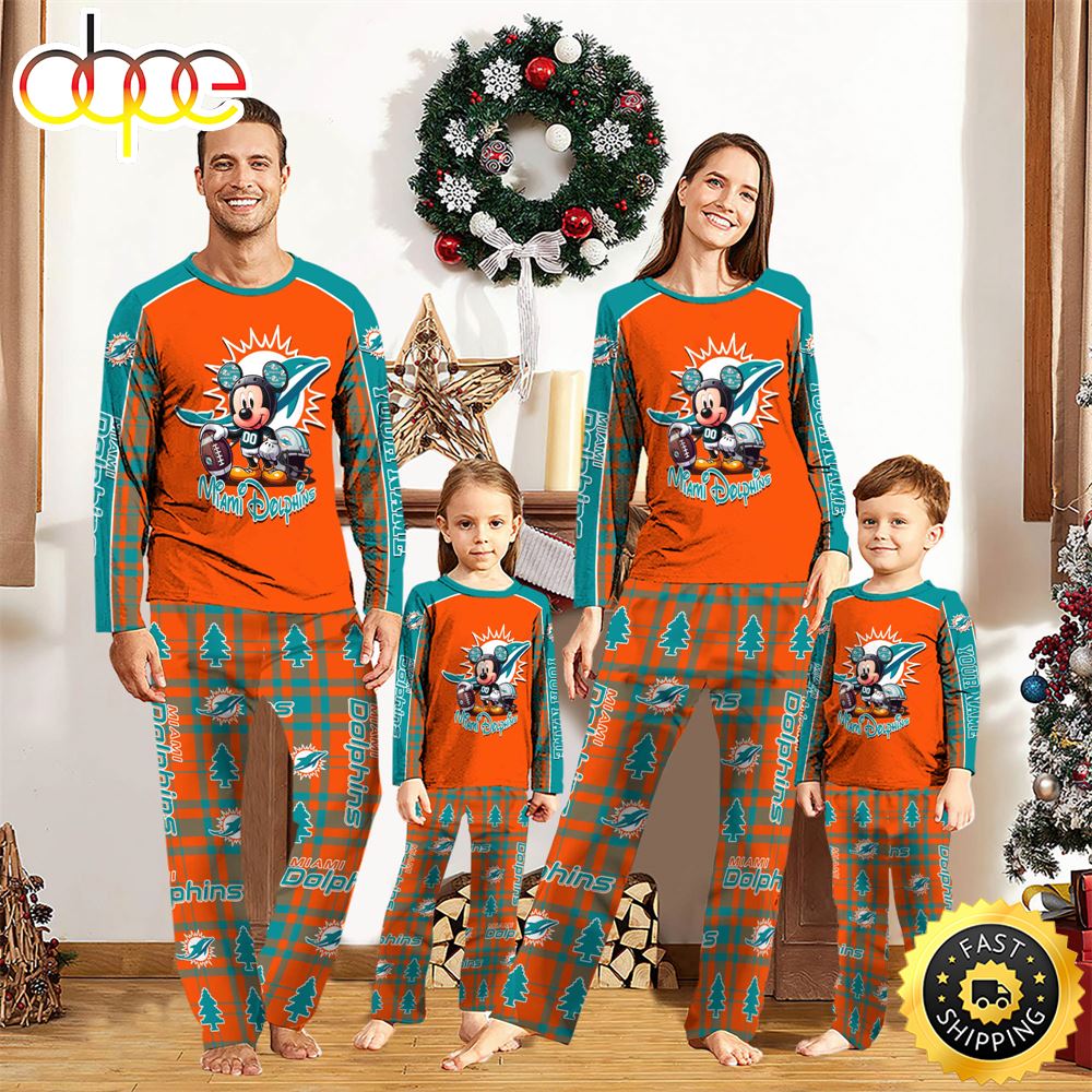 NFL Mickey Mouse Miami Dolphins Pajamas Personalized Your Name