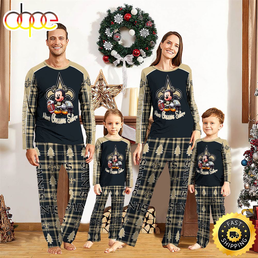 NFL Mickey Mouse New Orleans Saints Pajamas Personalized Your Name