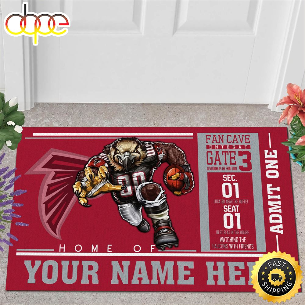 NFL Personalized Atlanta Falcons Mascot All Over Print 3d Doormats