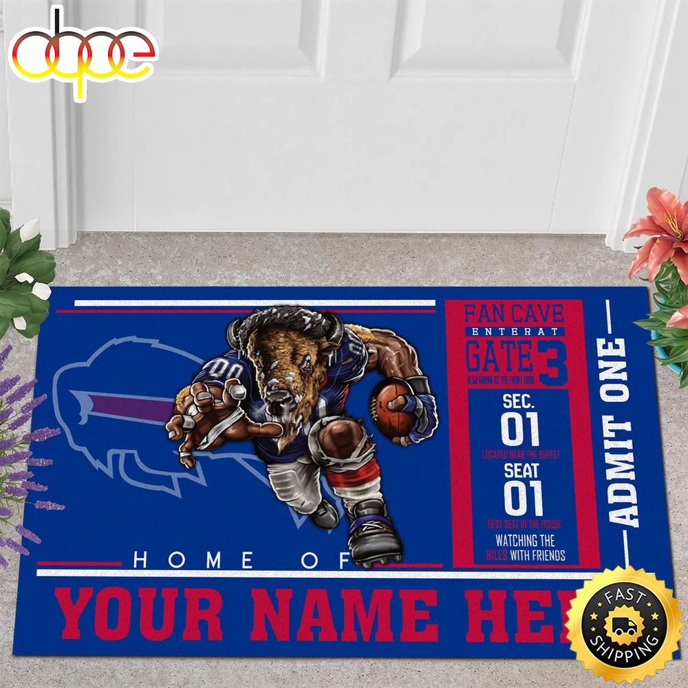 NFL Personalized Buffalo Bills Mascot All Over Print 3d Doormats