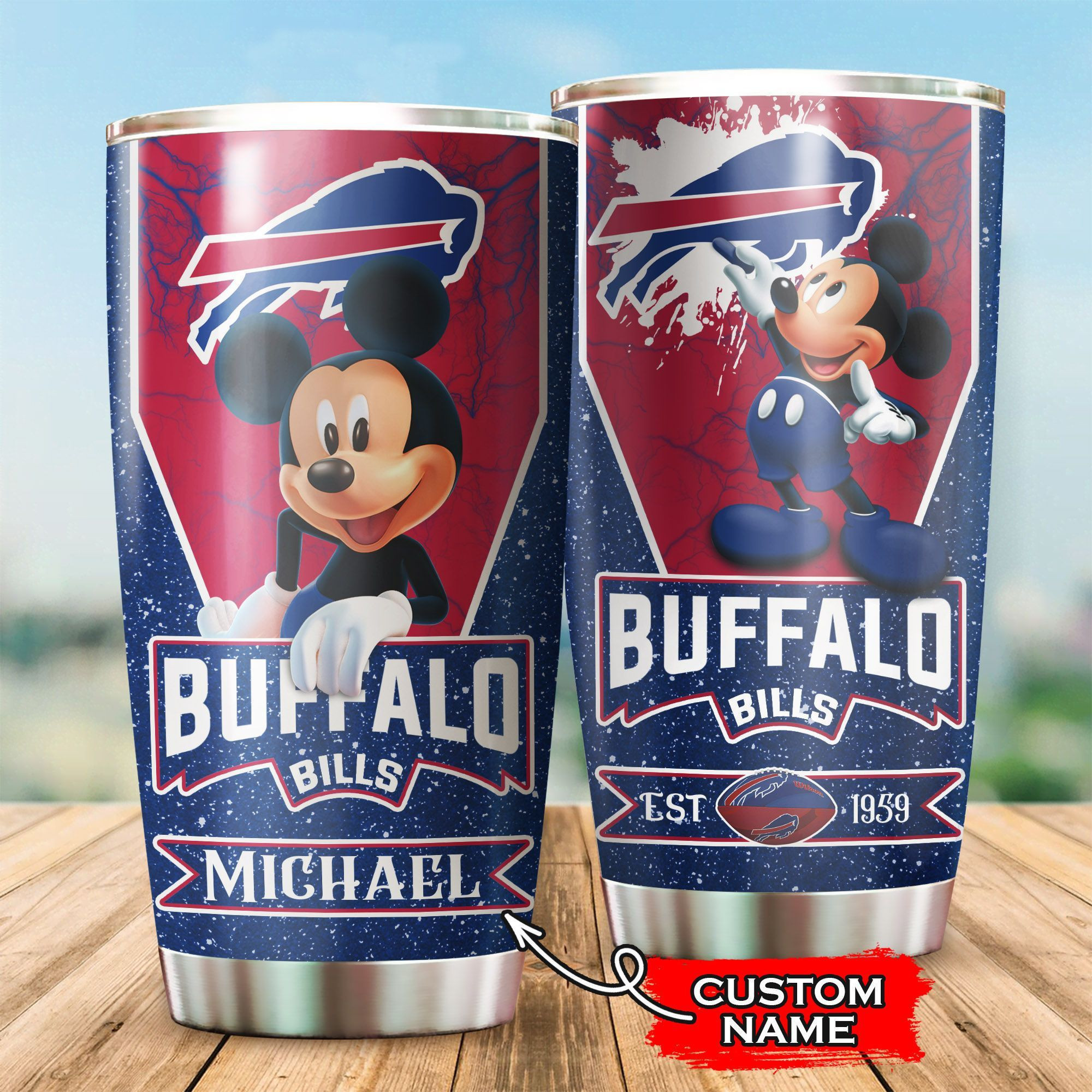 NFL Personalized Buffalo Bills Mickey Mouse All Over Print 3D Tumbler Vys2hz.jpg