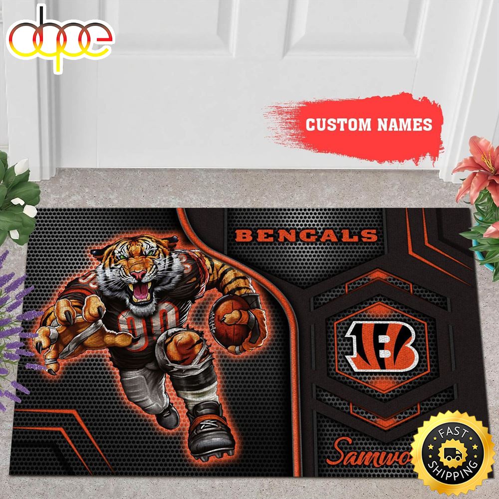 NFL Personalized Cincinnati Bengals Mascot All Over Print 3d Doormats