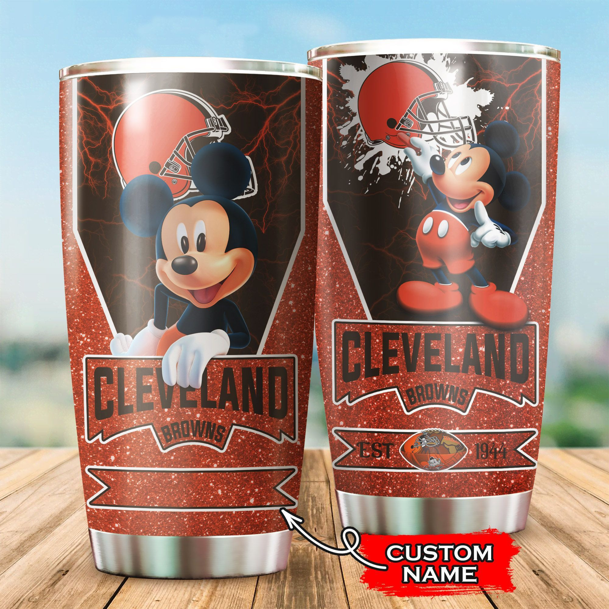 NFL Personalized Cleveland Browns Est 1944 Mickey Mouse All Over Print 3D Tumbler Hkqctx.jpg