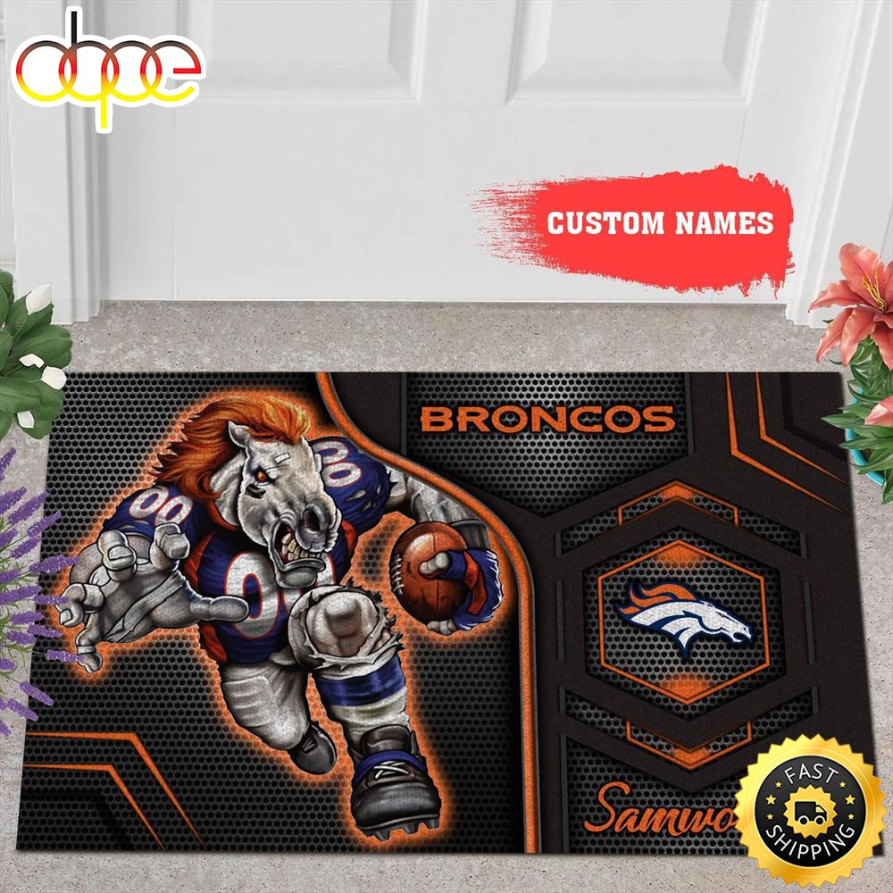 NFL Personalized Denver Broncos Mascot All Over Print 3d Doormats