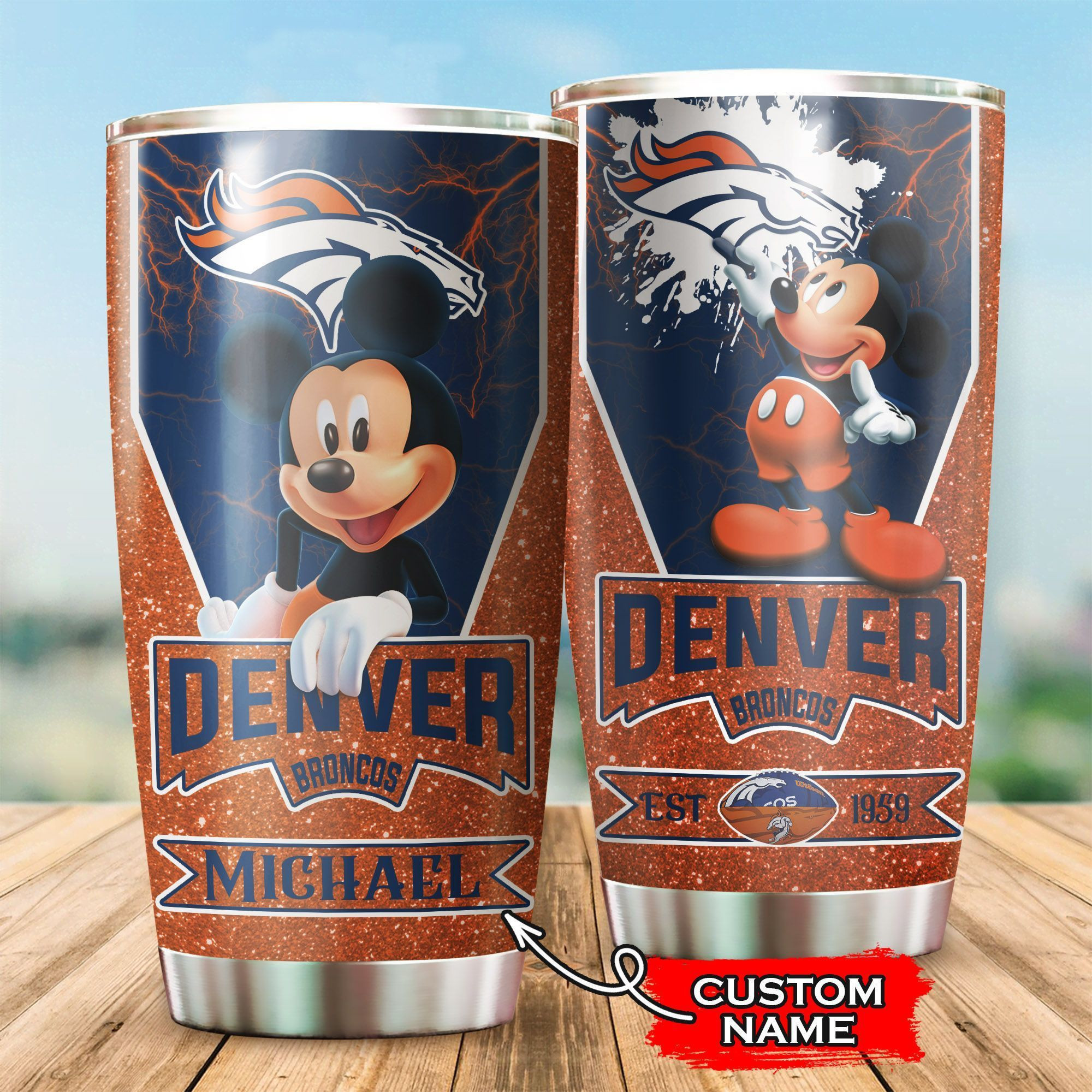 NFL Personalized Denver Broncos Mickey Mouse All Over Print 3D Tumbler Swizhz.jpg