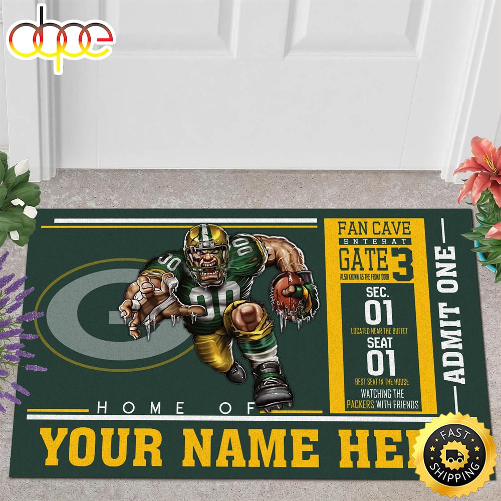 NFL Personalized Green Bay Packers Mascot All Over Print 3d Doormats