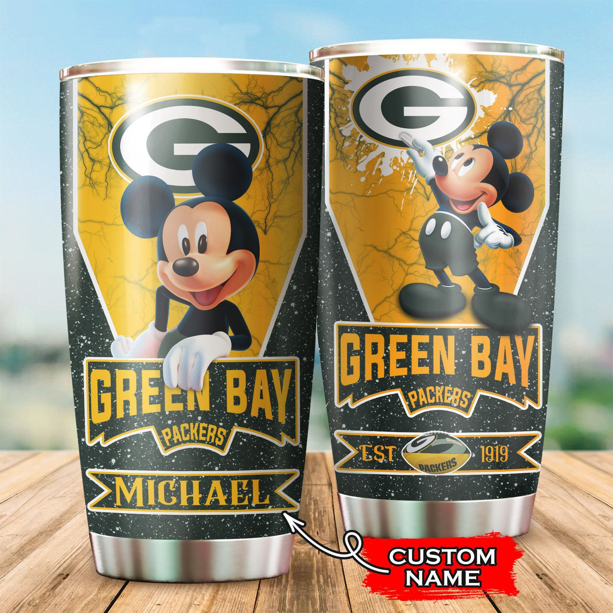 NFL Personalized Green Bay Packers Mickey Mouse All Over Print 3D Tumbler Zs9vo7.jpg