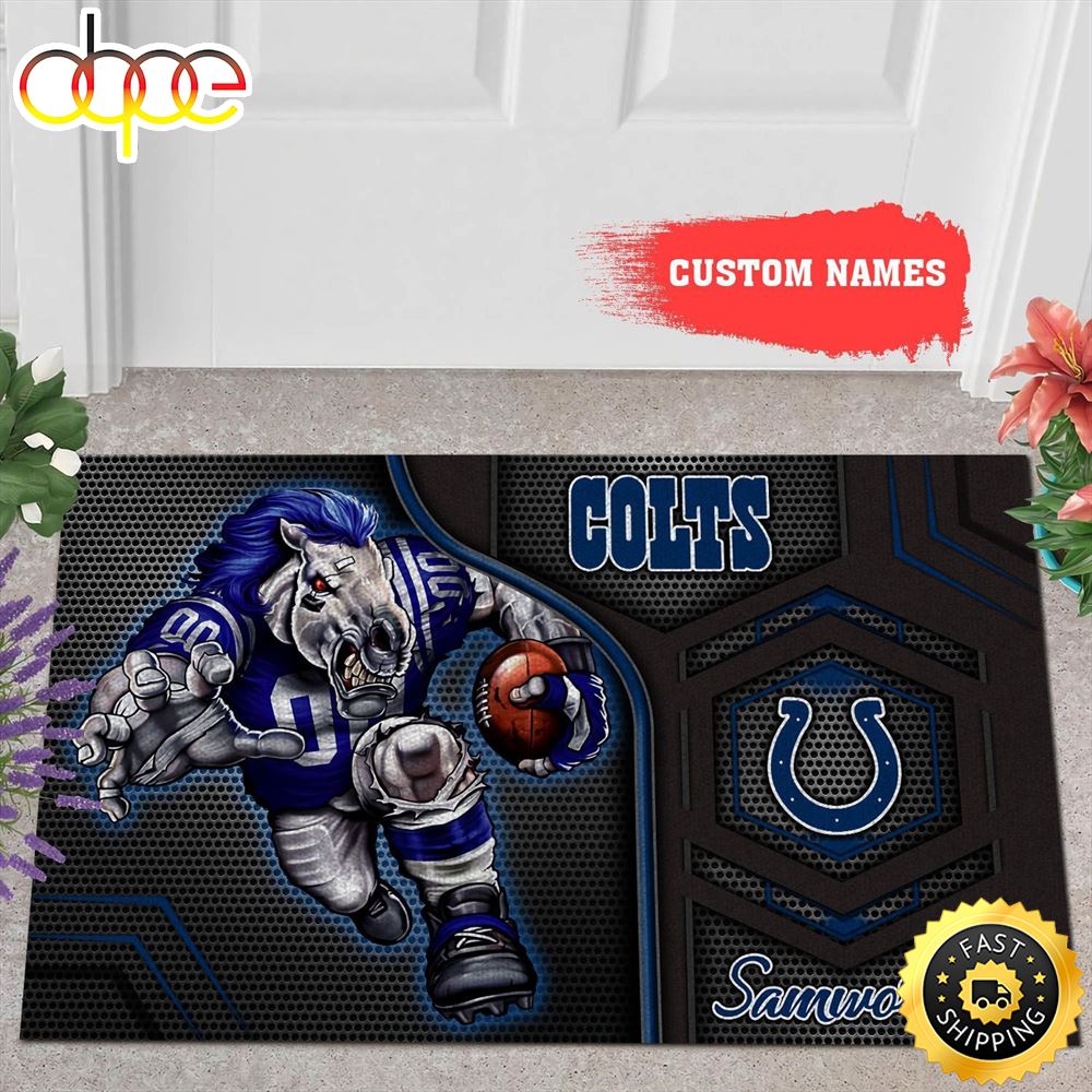 NFL Personalized Indianapolis Colts Mascot All Over Print 3d Doormats