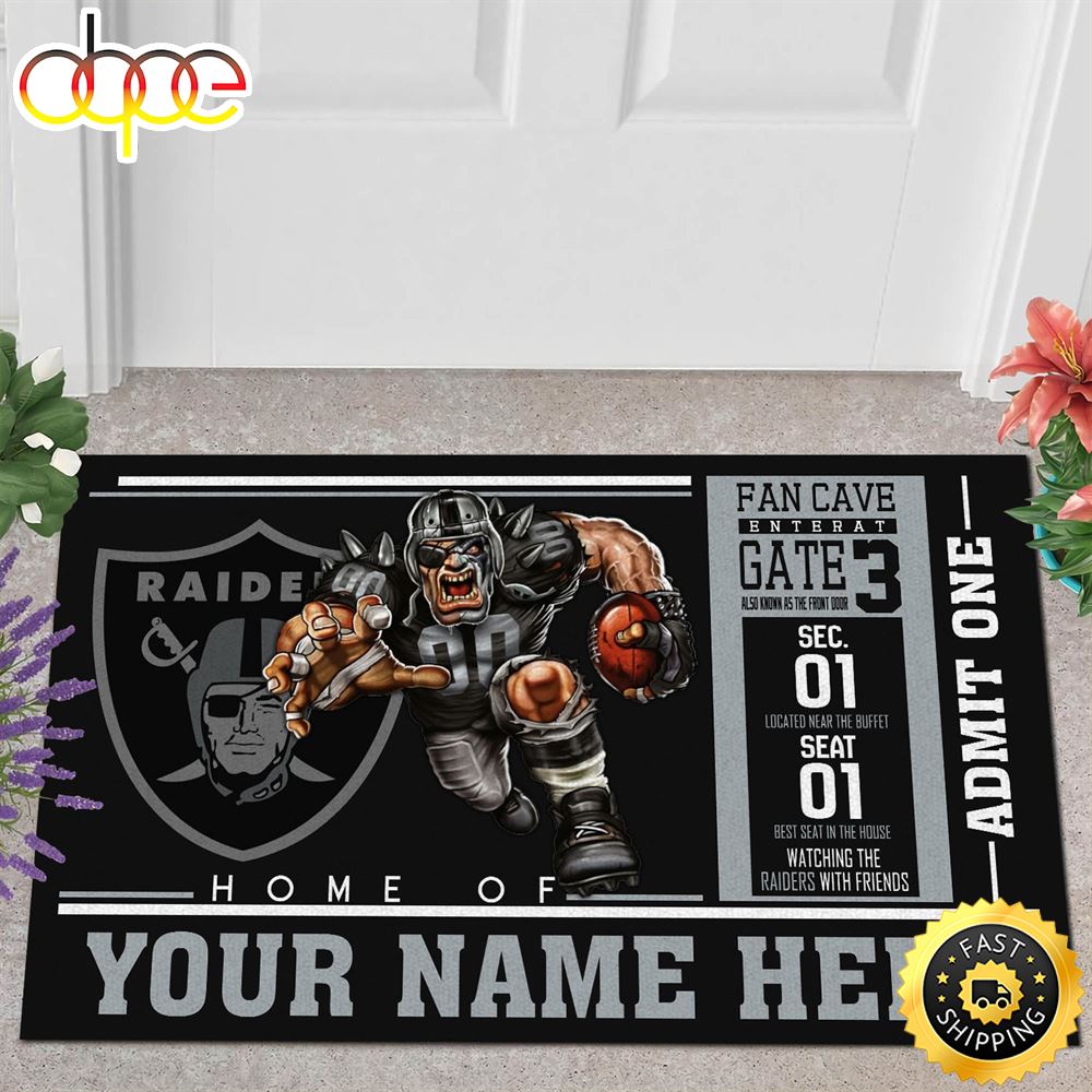 NFL Personalized Las Vegas Raiders Mascot All Over Print 3d Doormats