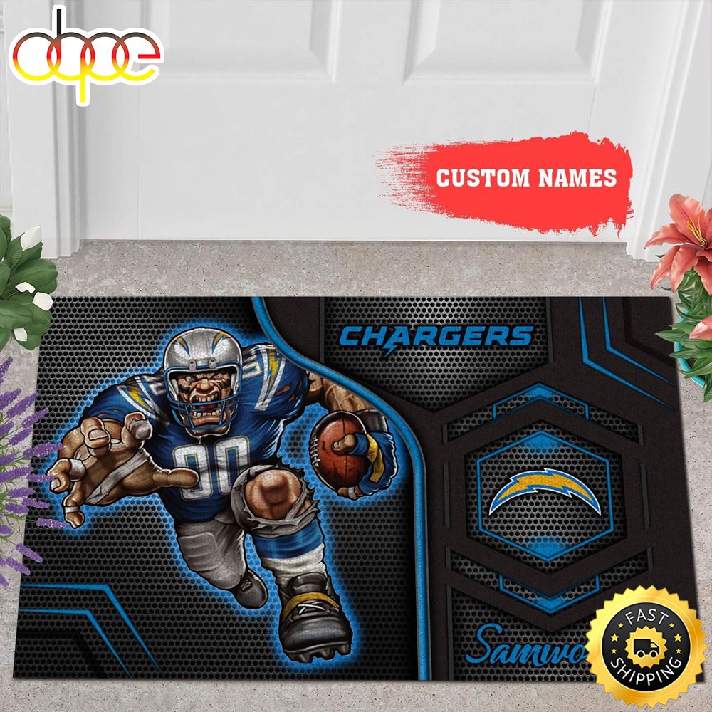 NFL Personalized Los Angeles Chargers All Over Print 3d Doormats
