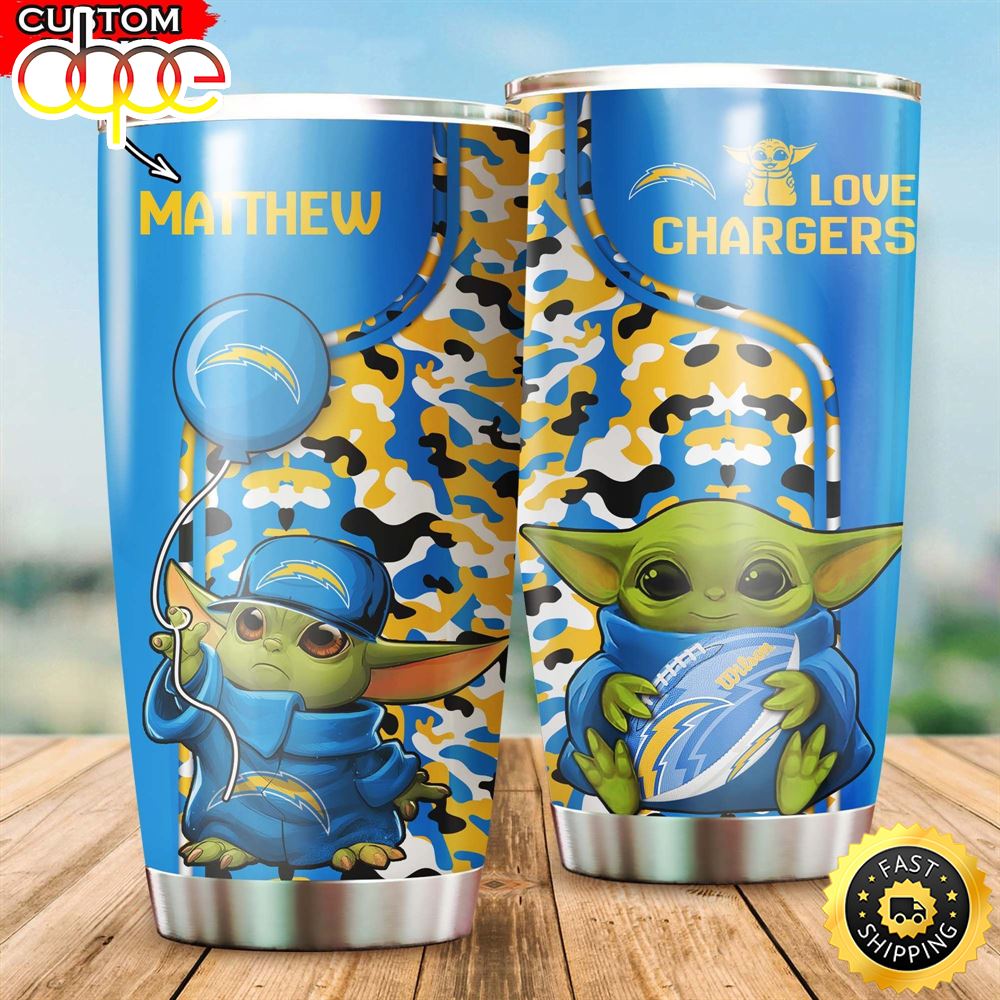 NFL Personalized Los Angeles Chargers Baby Yoda All Over Print 3D Tumbler 13 Custom Name Ucqgw0.jpg