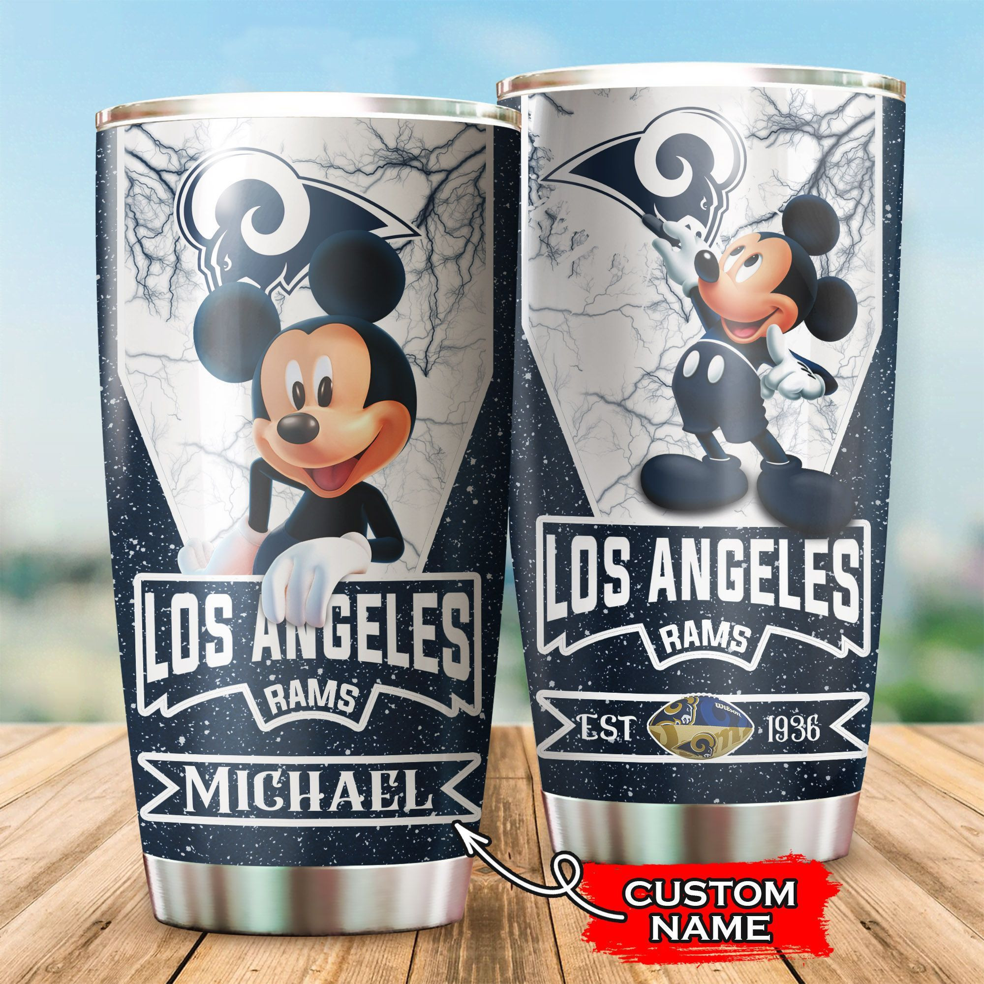 NFL Personalized Los Angeles Rams Mickey Mouse 11 All Over Print 3D Tumbler Yw6drb.jpg