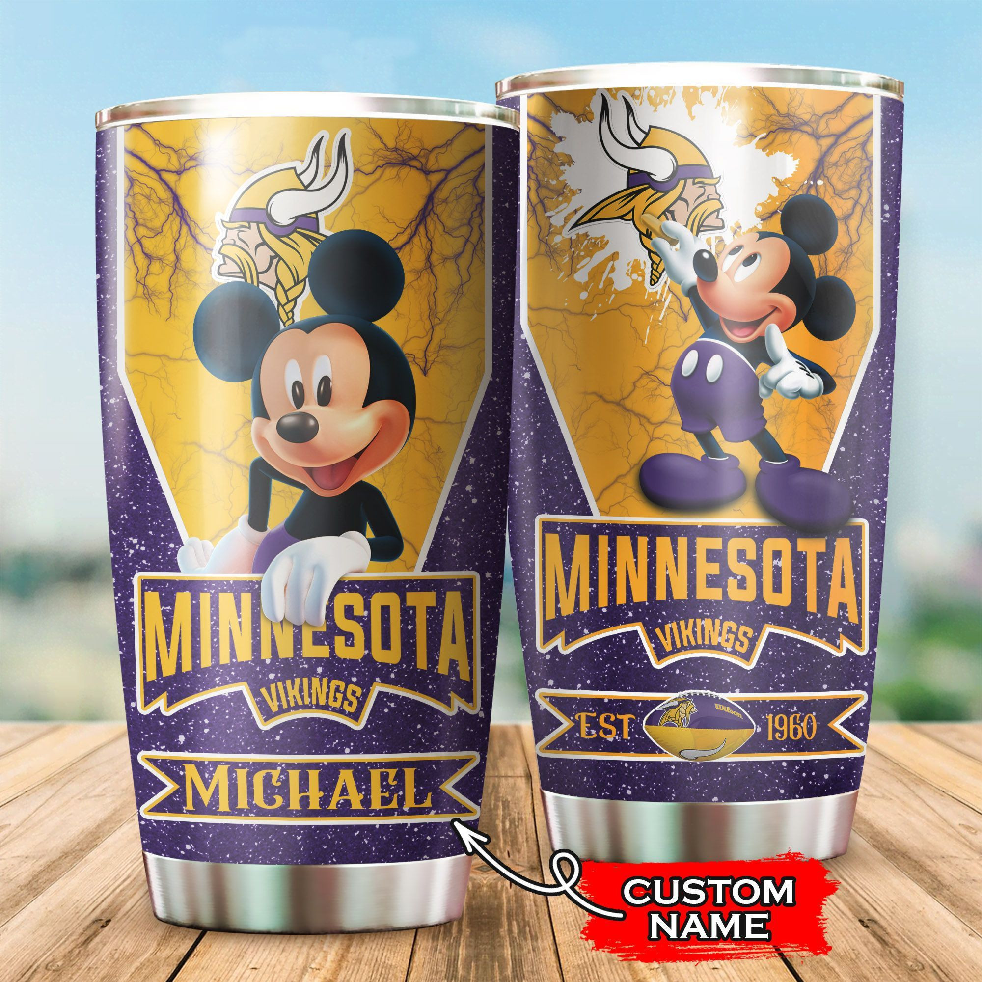 NFL Personalized Minnesota Vikings Est 1960 Mickey Mouse All Over Print 3D Tumbler Yy17nd.jpg