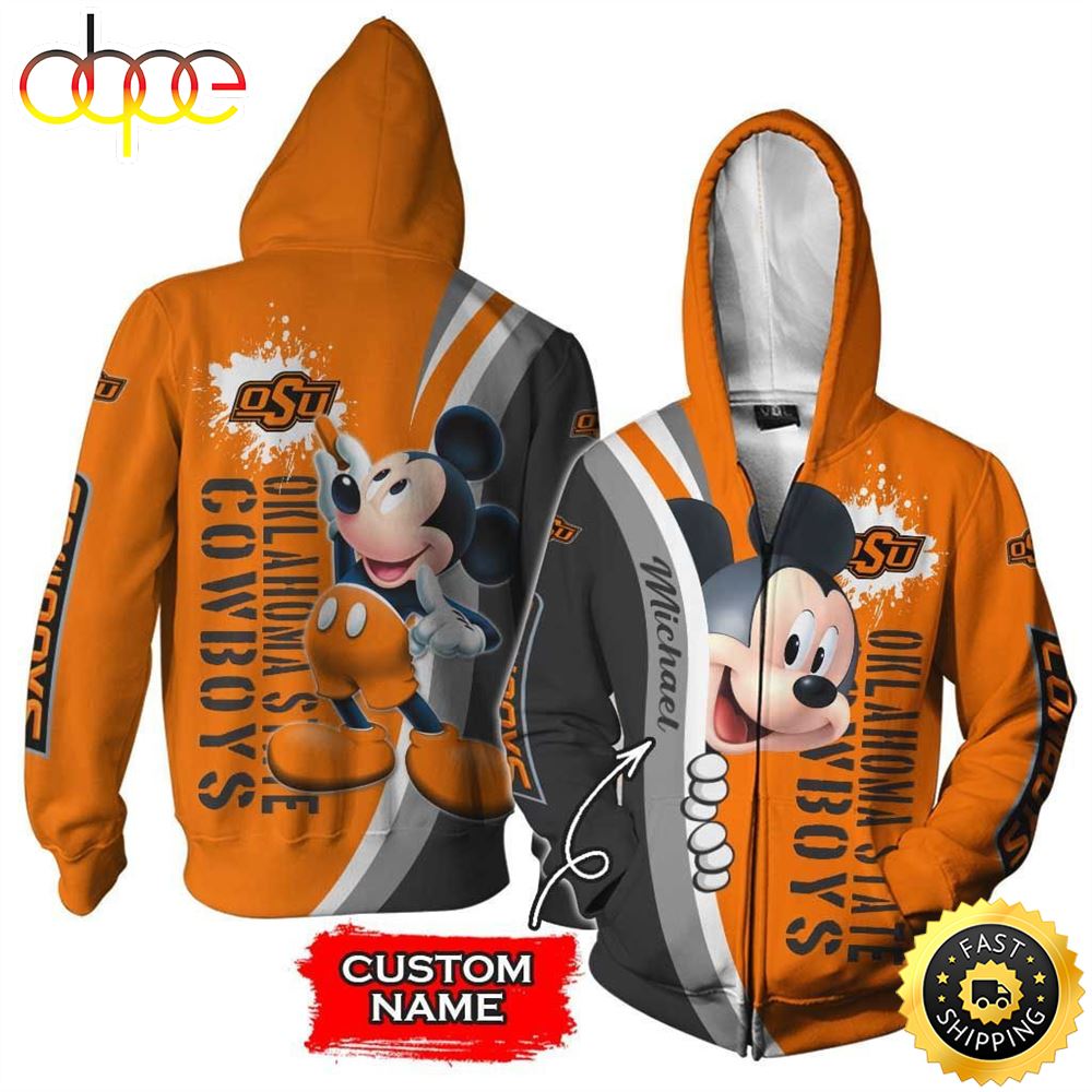 NFL Personalized Oklahoma State Cowboys Mickey Mouse All Over Print 3D Shirt