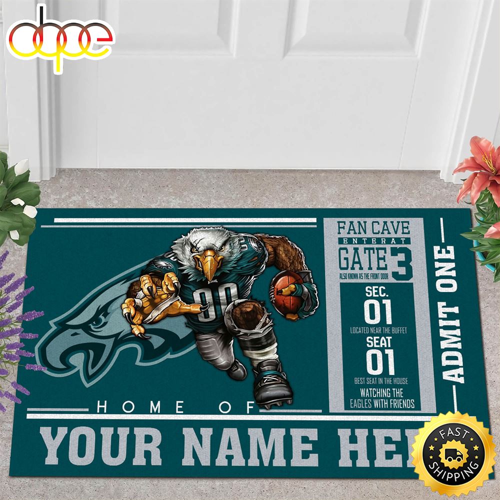 NFL Personalized Philadelphia Eagles Mascot All Over Print 3d Doormats