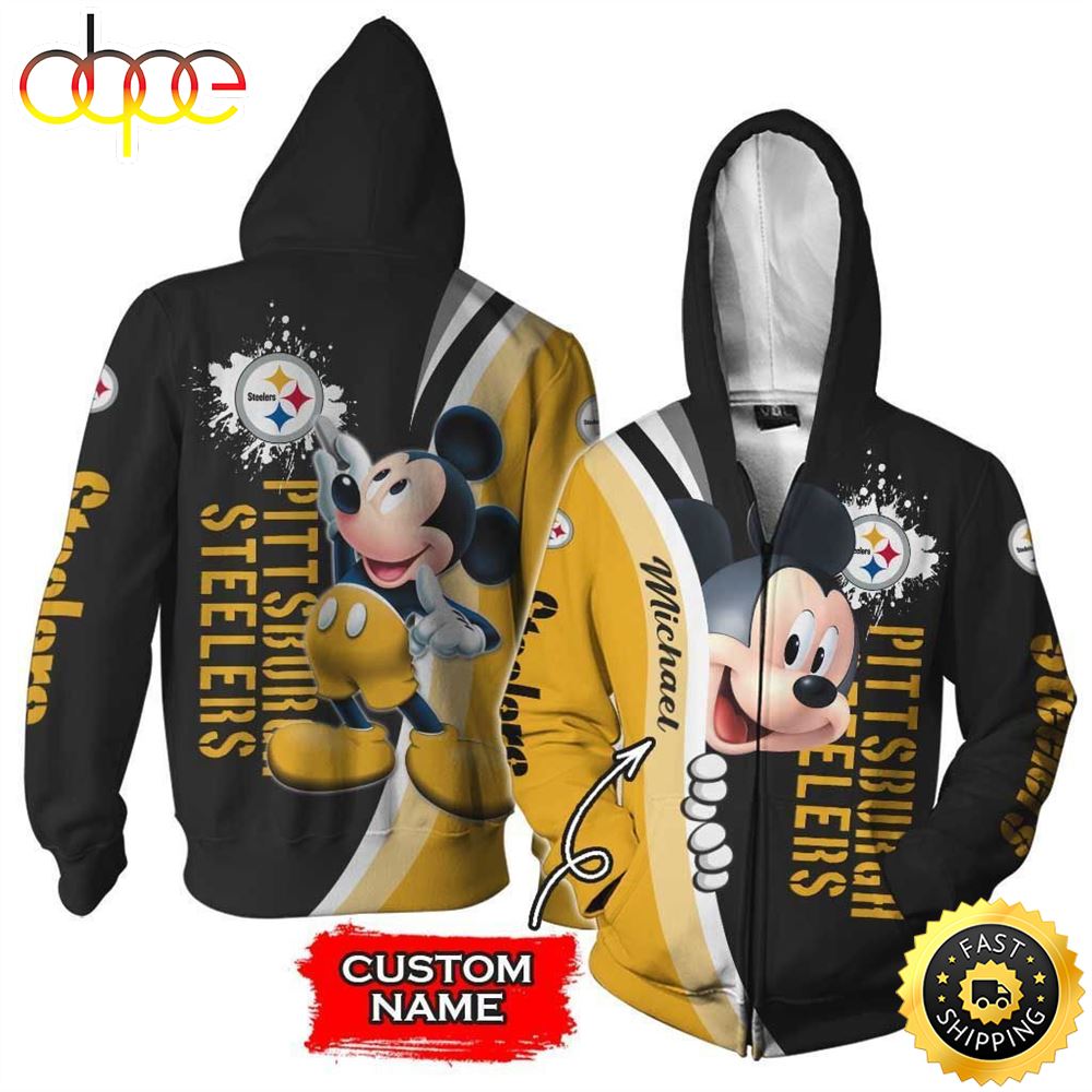 NFL Personalized Pittsburgh Steelers Mickey Mouse All Over Print 3D Shirt
