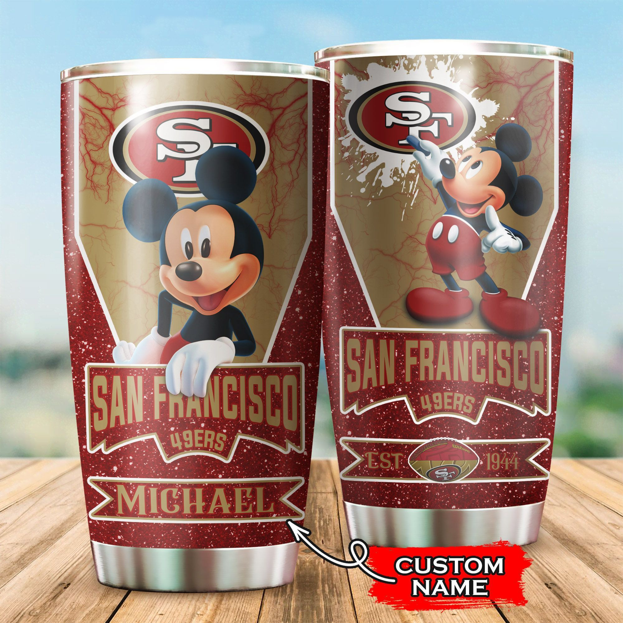 NFL Personalized San Francisco 49Ers Mickey Mouse All Over Print 3D Tumbler Kiljx1.jpg