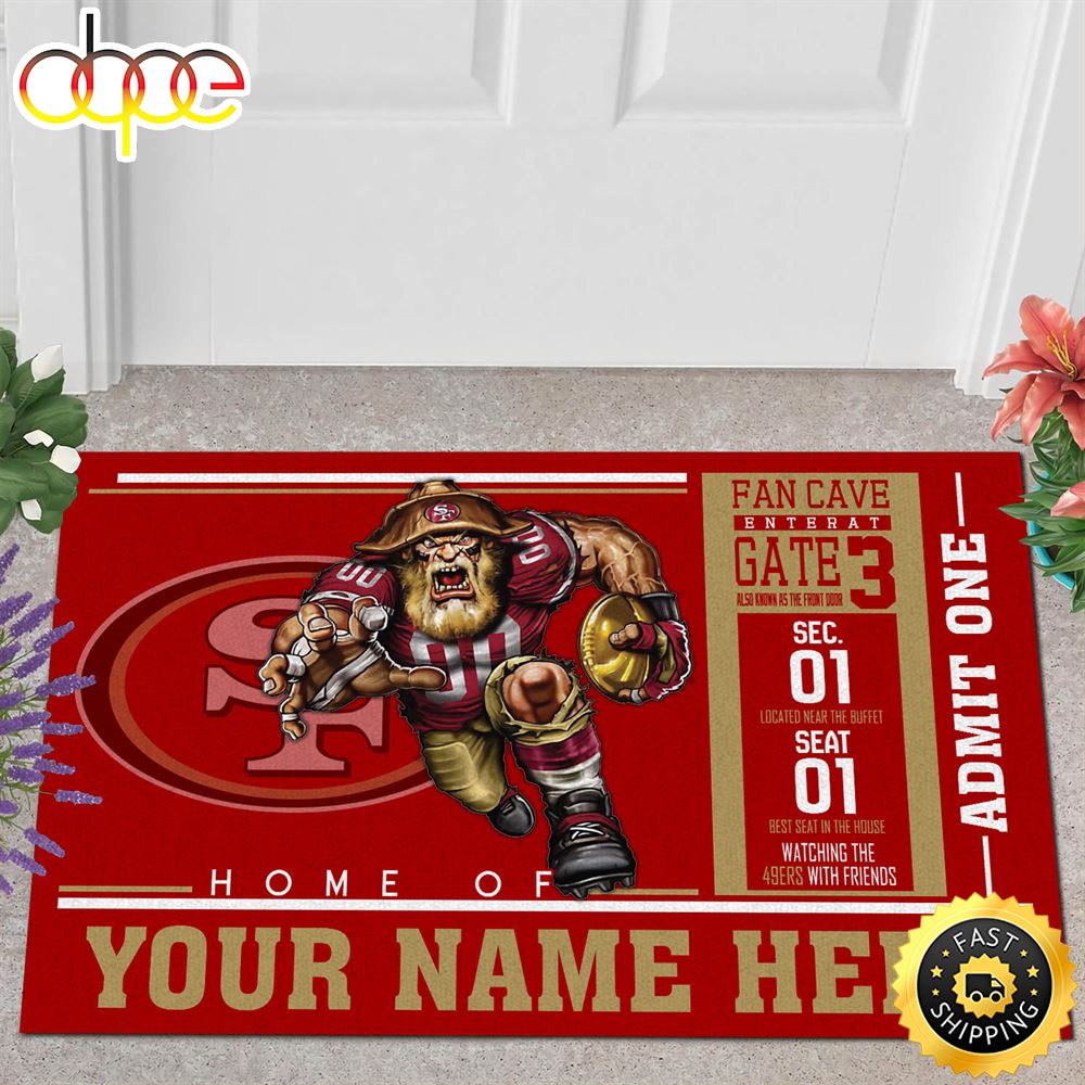 NFL Personalized San Francisco 49ers Mascot Ticket All Over Print 3d Doormats Co0tzm.jpg