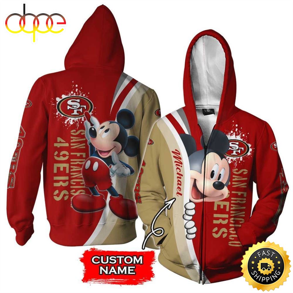 NFL Personalized San Francisco 49ers Mickey Mouse All Over Print 3D Shirt
