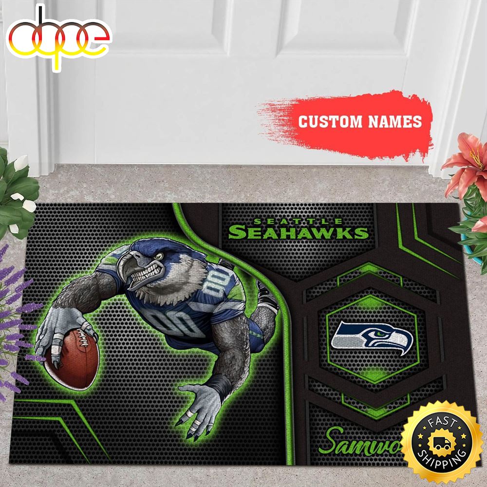 NFL Personalized Seattle Seahawks Mascot All Over Print 3d Doormats