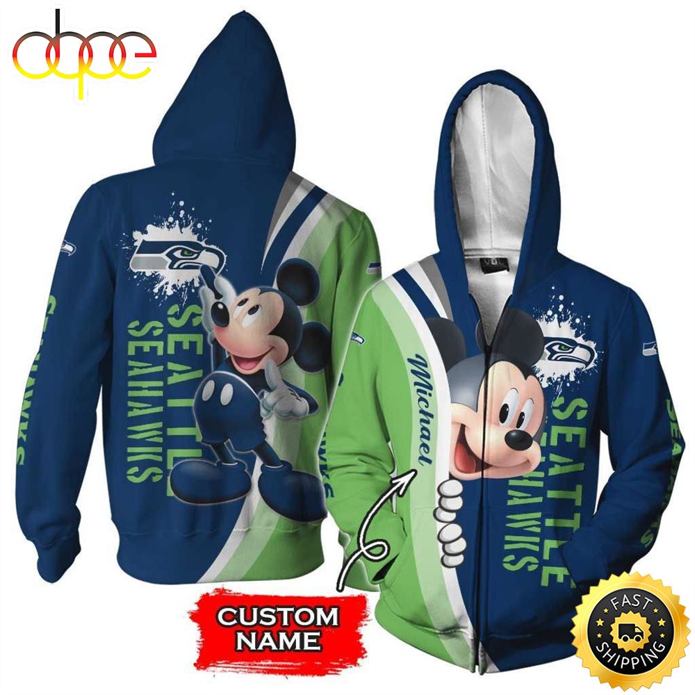 NFL Personalized Seattle Seahawks Mickey Mouse All Over Print 3D Shirt